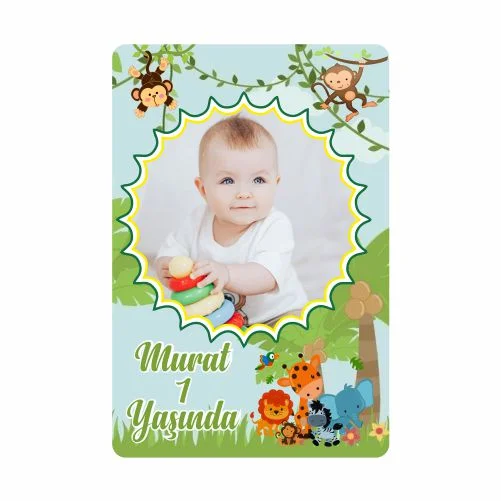 Safari Temalı Doğum Günü Magneti